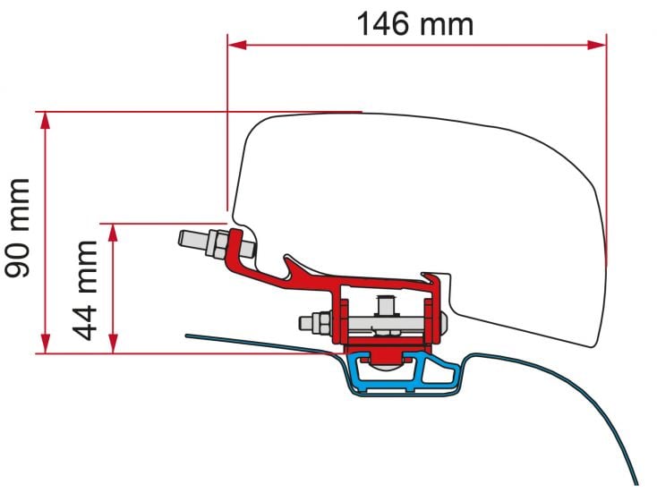 Fiamma F40Van adapter do VW T5 / T6 z szyną C