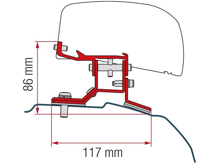 Fiamma adapter F40Van Ford Custom L1