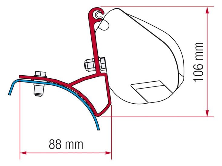 Fiamma F35 adapter do Trafic Vivaro Primastar 2001-2014