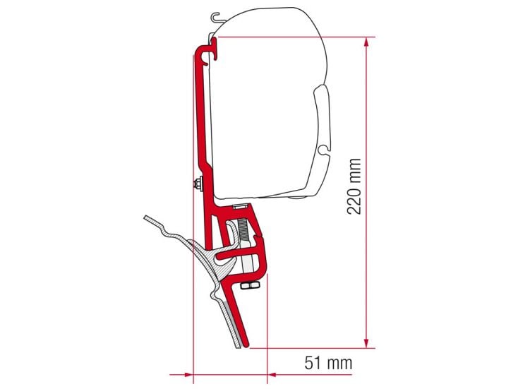 Fiamma F45/F35 adapter do VW T4 Brandrup