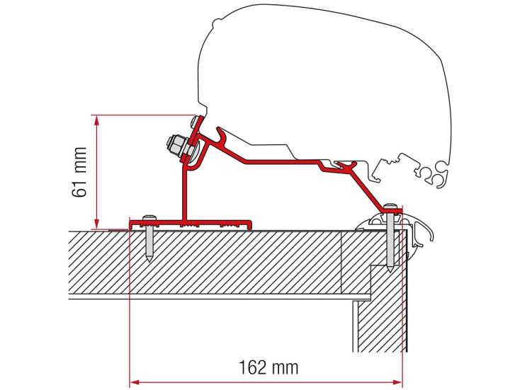 Fiamma F80/F65 adapter Caravan Roof