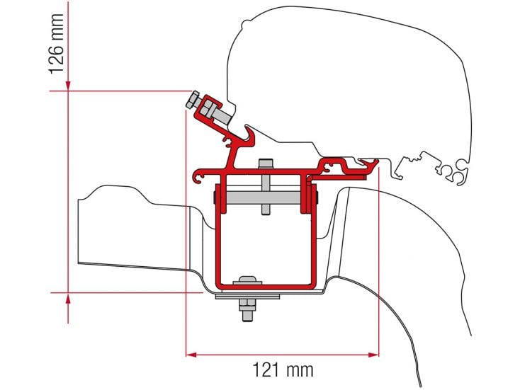 Fiamma F80/F65 adapter do Crafter L3H3 >2017