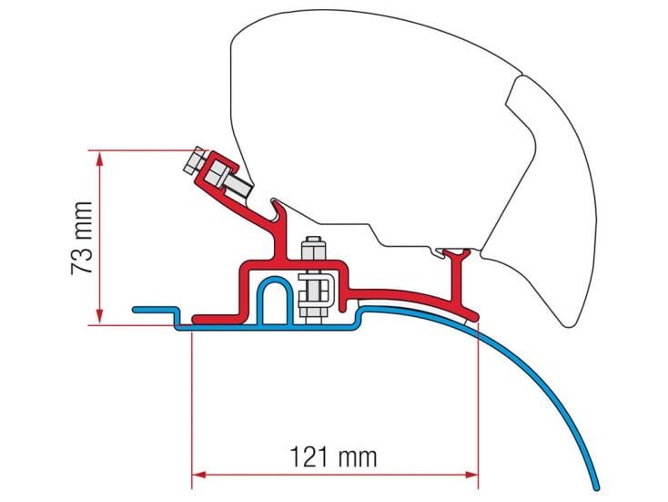 Fiamma F80/F65 adapter do Ducato H2 94-06 High Profile