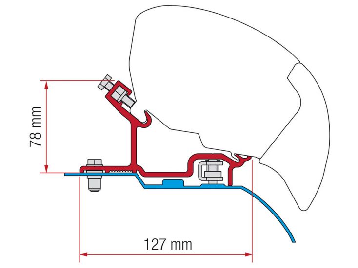 Fiamma F80/F65 adapter do Ducato H3