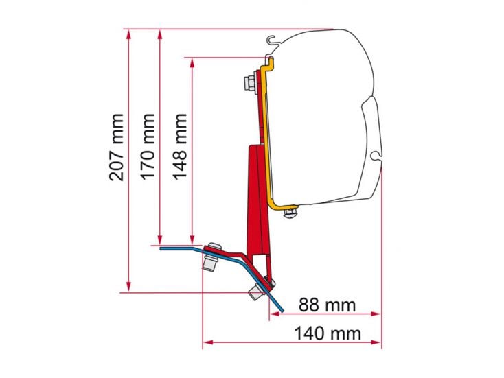 Fiamma F45/ F35 adapter Ford Custom