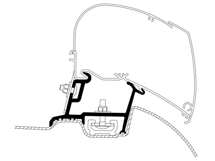 Thule Omnistor adapter Sprinter Crafter z relingiem dachowym