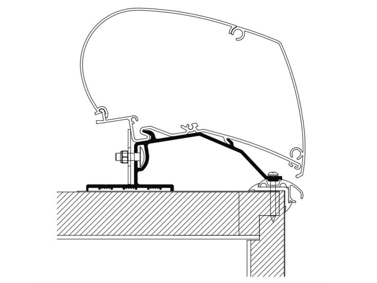 Thule Caravan Roof adapter 100 cm