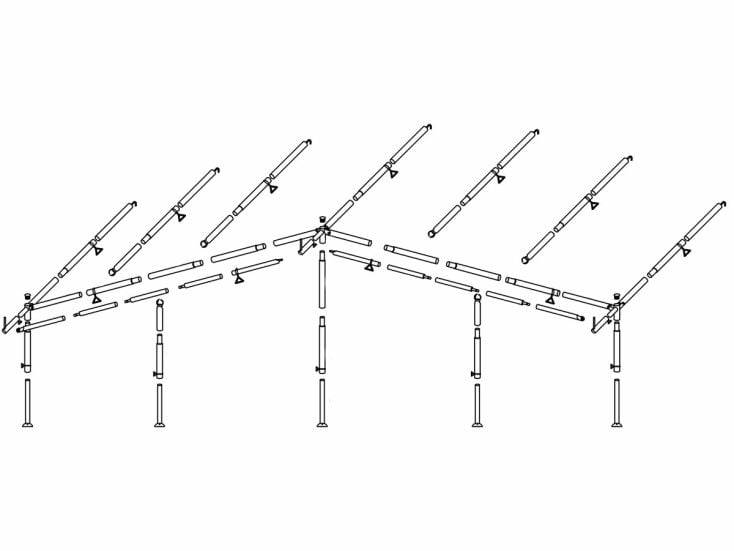 Obelink stelaż przedsionka stal 25 mm rozmiar 21 - 22